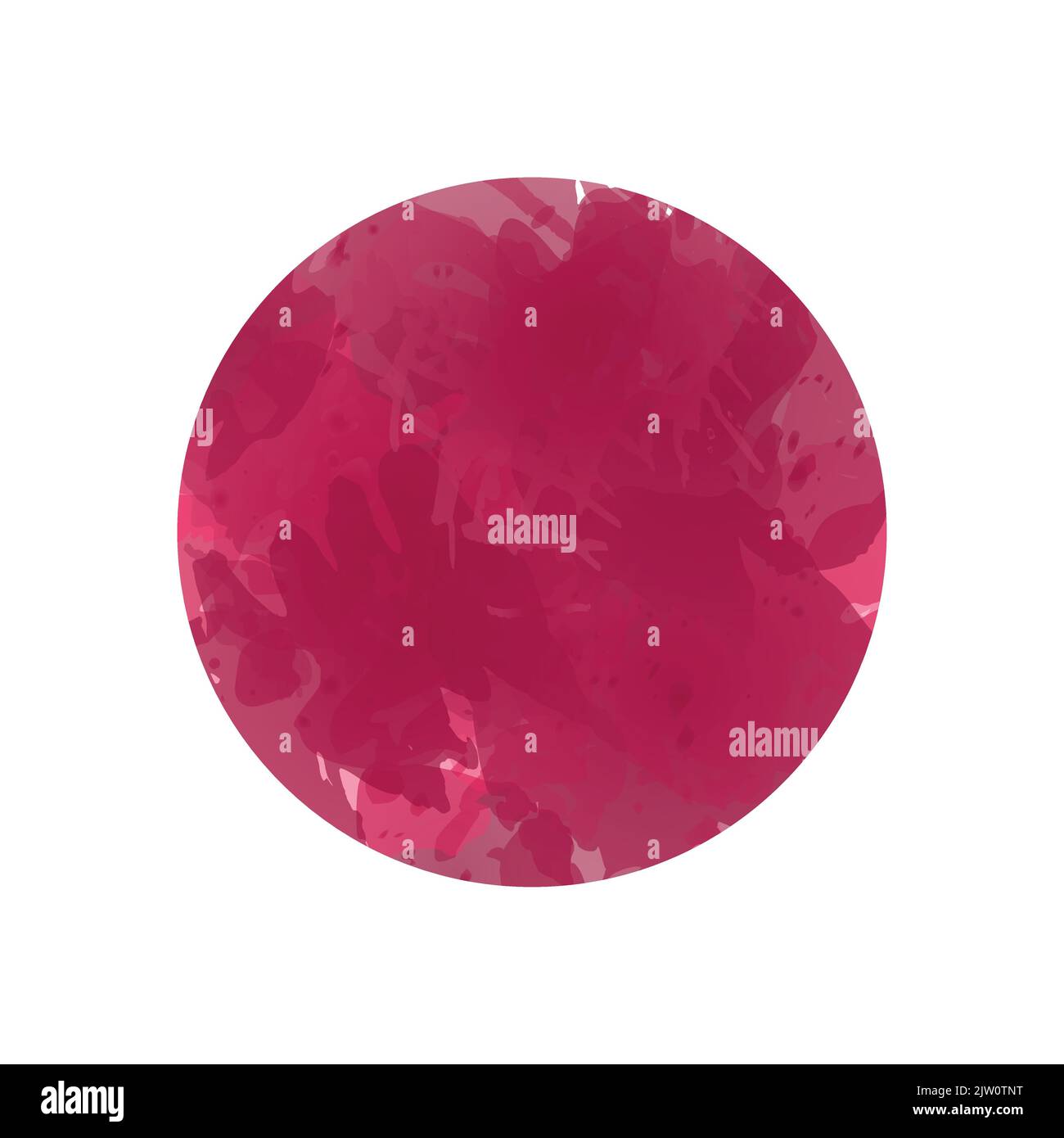 Wine watercolor circle isolated on white background. Stock Vector