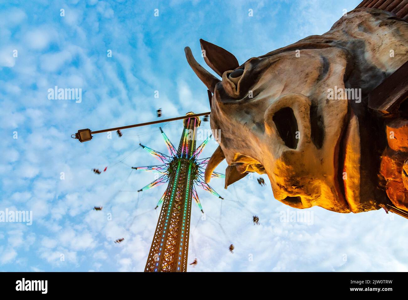 Wien, Vienna amusement park Prater, carousel Praterturm type Highflyer
