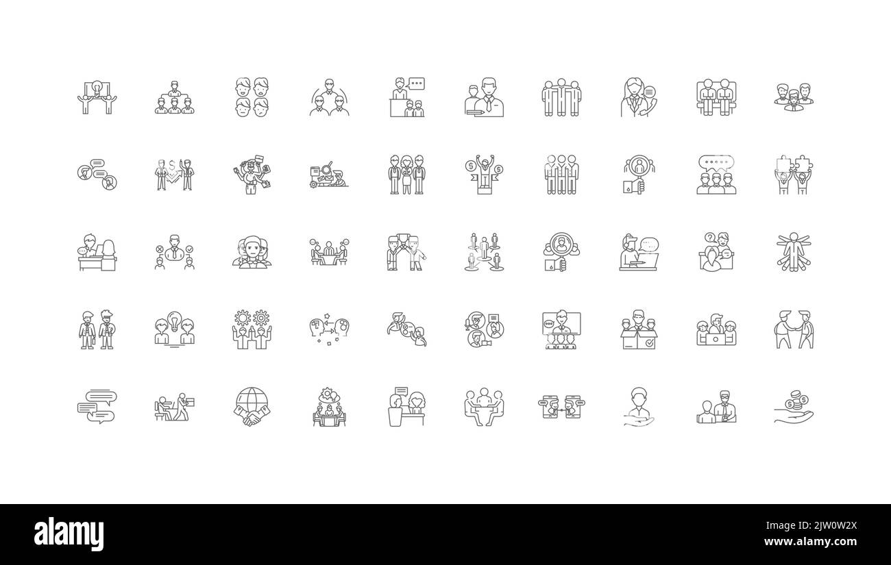 Clients ideas, linear icons, line signs set, vector collection Stock Vector