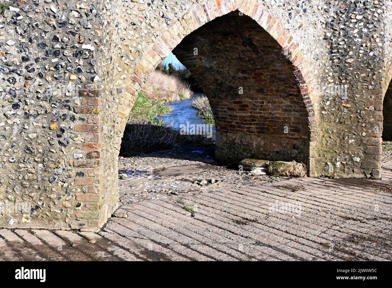 15th century packhorse bridge, moulton, cambridgeshire Stock Photo Alamy