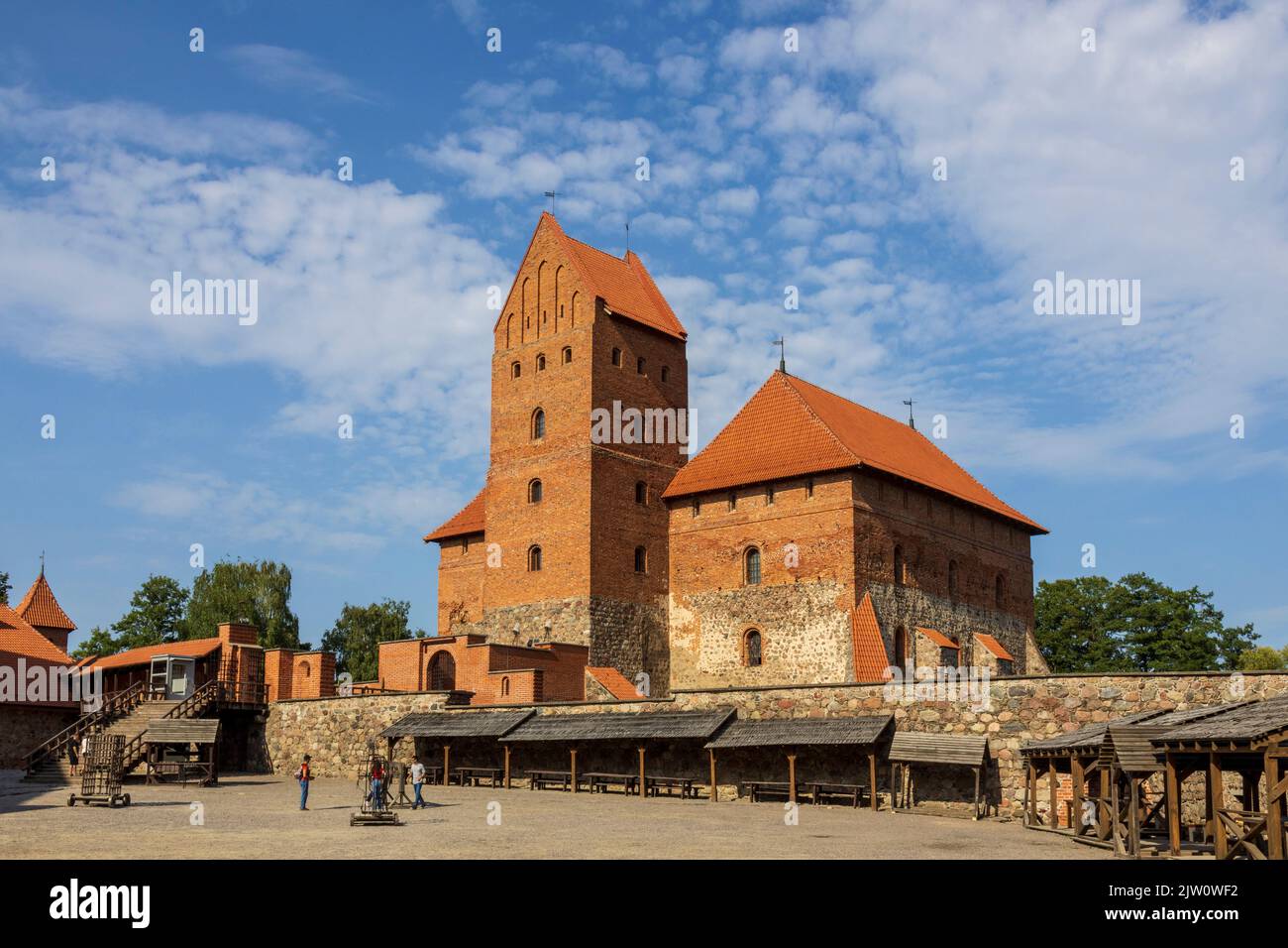 Trakai Island Castle on Lake Galve, Trakai near Vilnius, Lithuania, The Baltics, Europe Stock Photo