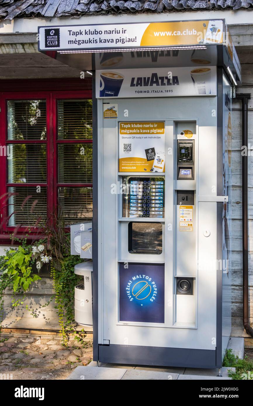 Coffee vending machine in Trakai near Vilnius, Lithuania, Baltics, Europe Stock Photo