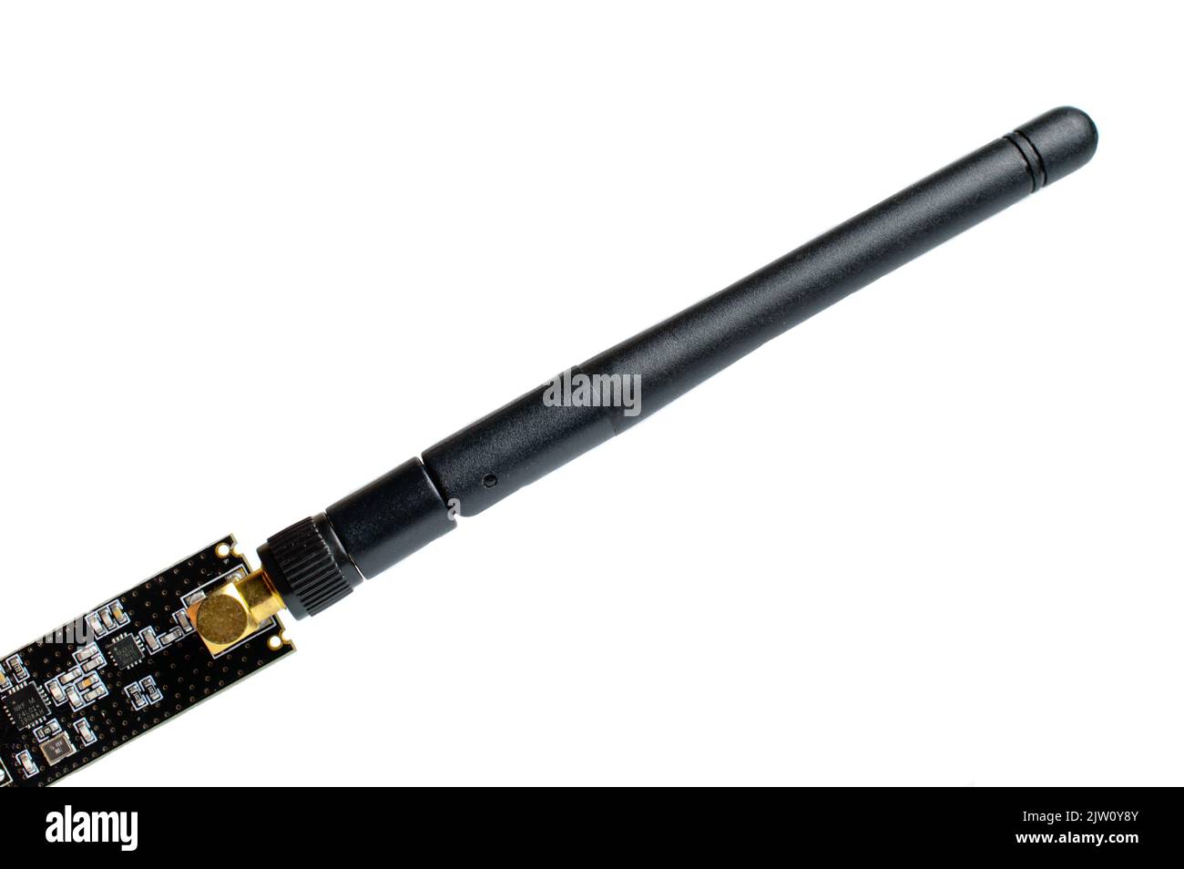 Receiver or transmitter module NRF24L01 on a white background Stock