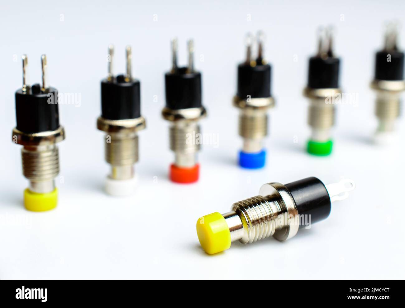 Set of a colorful electronic buttons Stock Photo Alamy