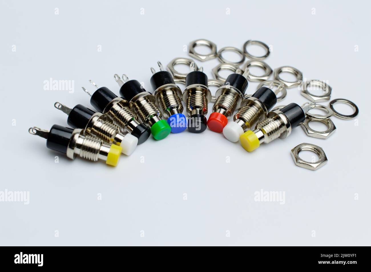 Set of a colorful electronic buttons Stock Photo Alamy