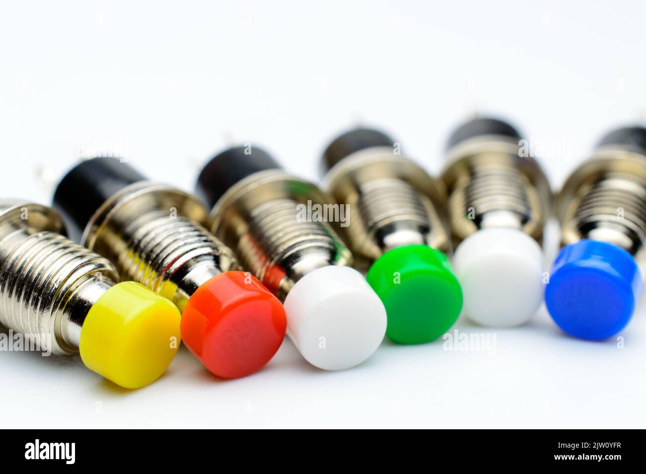 Set of a colorful electronic buttons Stock Photo Alamy