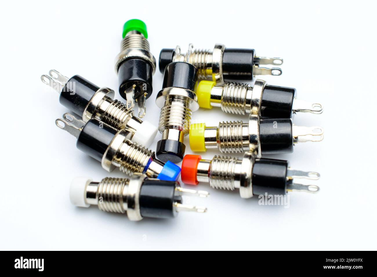 Set of a colorful electronic buttons Stock Photo Alamy