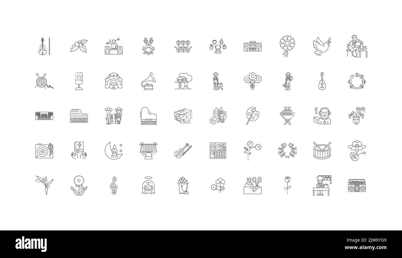 Charity ideas, linear icons, line signs set, vector collection Stock Vector