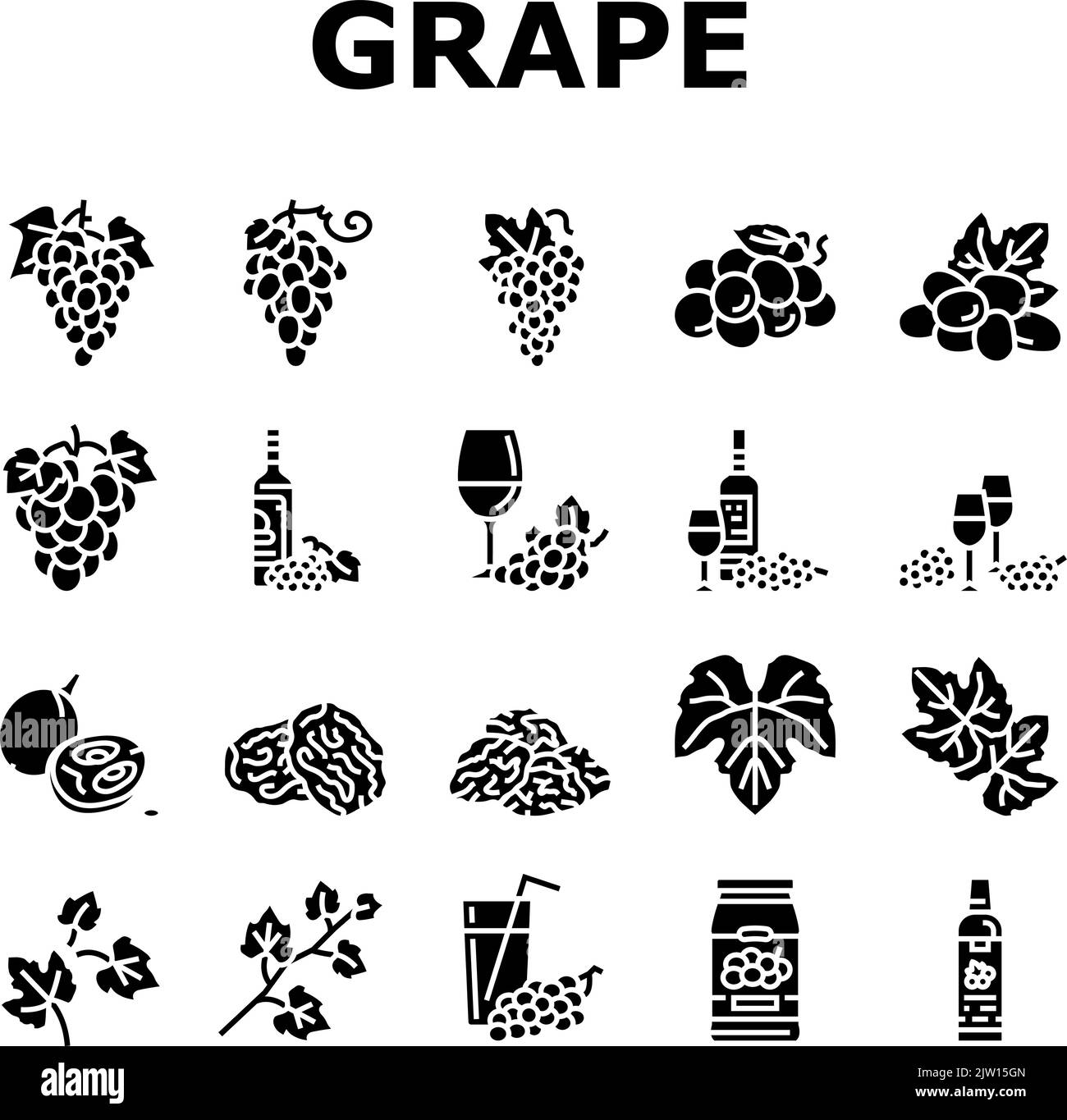 Blue grape vine with green leaves Stock Vector Images - Alamy