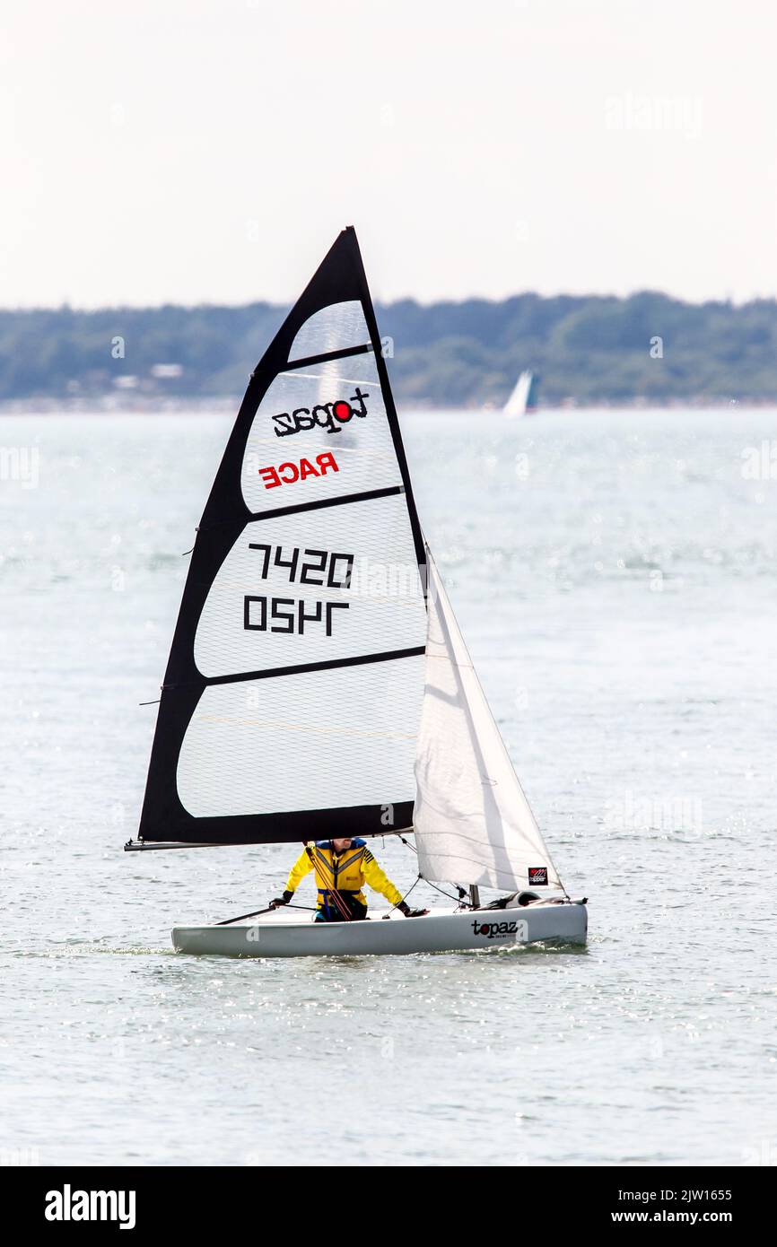 Sailing dinghies on the Solent Stock Photo Alamy