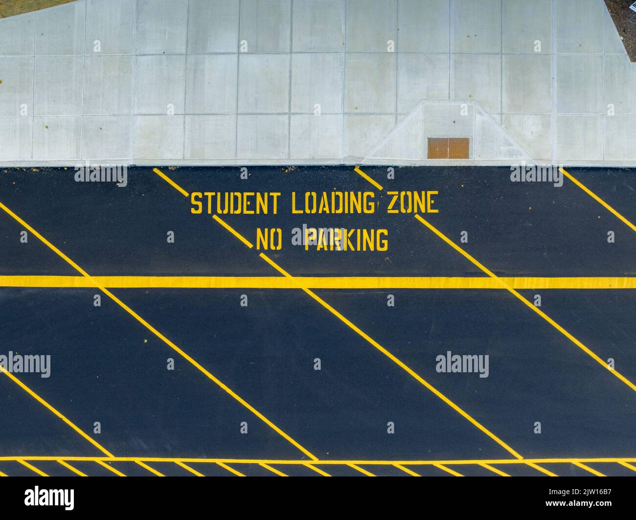 Overhead photo of Student Loading Zone at a typical school Stock Photo ...