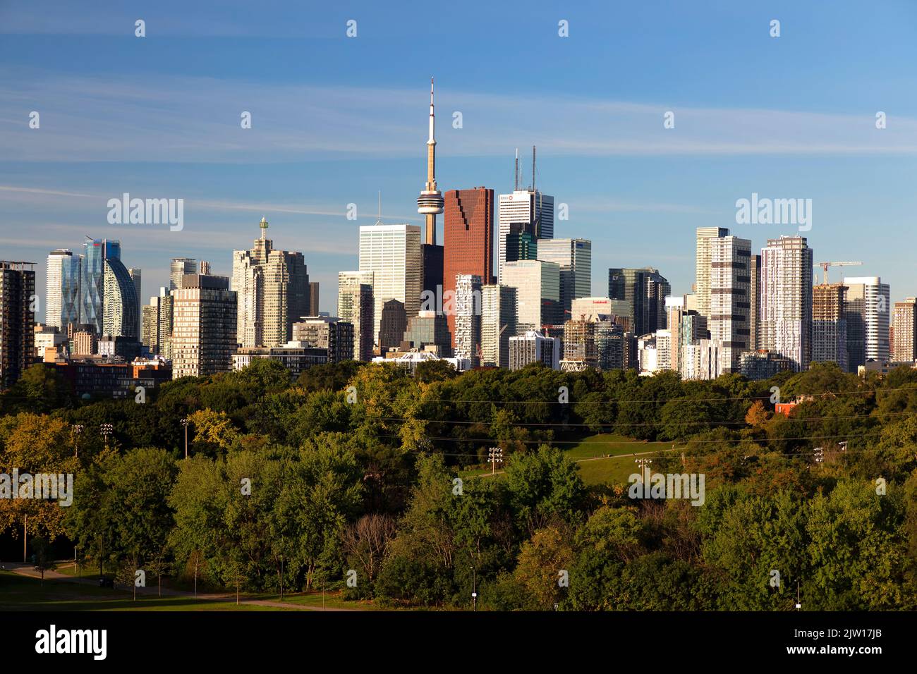 Toronto skyline from Riverdale Park. Toronto, Ontario, Canada. Stock Photo
