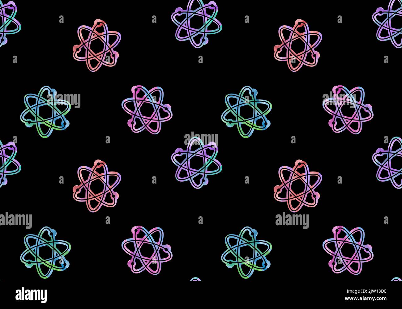 Back to school seamless cartoon atom pattern for kids clothes print and ...