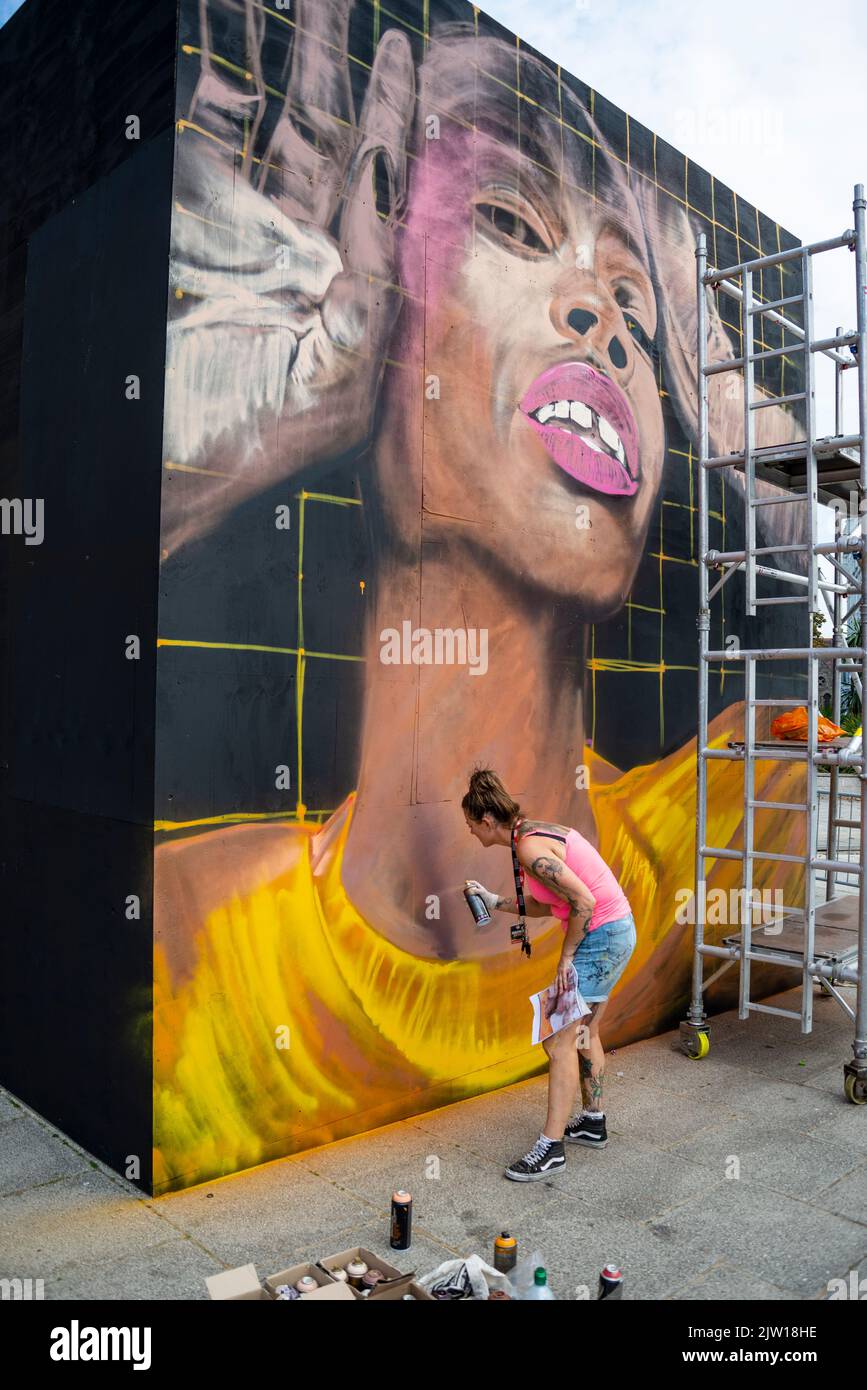 Southend City Jam event. Street artists are displaying their skills at