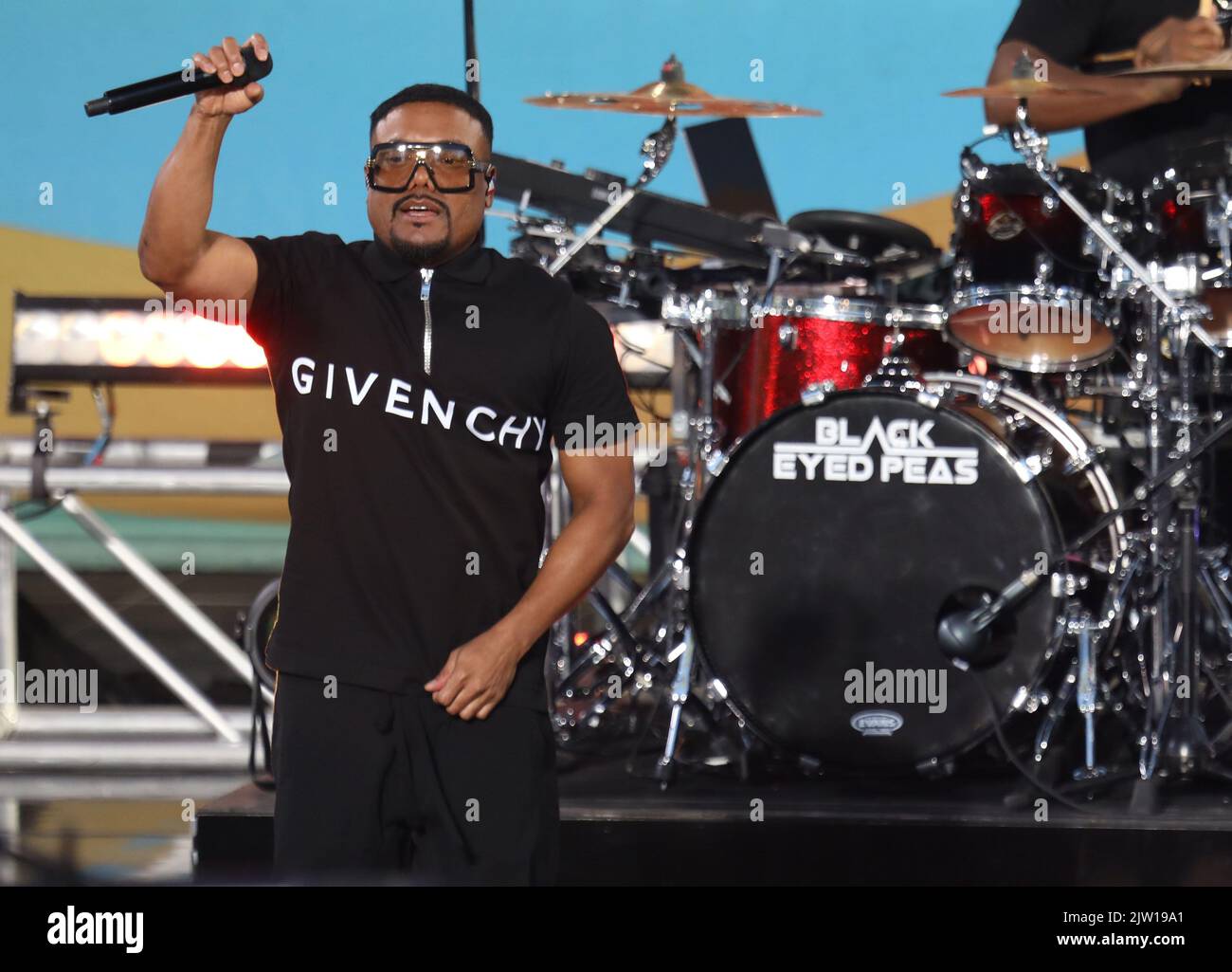 September 2, 2022, New York City, New York, USA: APL.DE.AP from the BLACK EYED PEAS perform on â€™Good Morning Americaâ€™ held at Rumsey Playfield in Central Park. (Credit Image: © Nancy Kaszerman/ZUMA Press Wire) Stock Photo