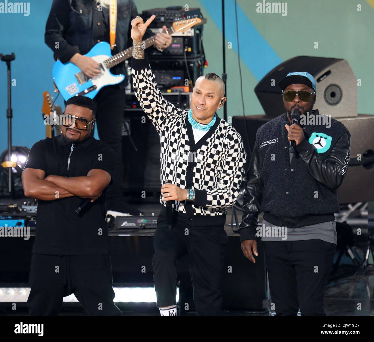 September 2, 2022, New York City, New York, USA: APL.DE.AP, TABOO and WILL.I.AM from the BLACK EYED PEAS perform on â€™Good Morning Americaâ€™ held at Rumsey Playfield in Central Park. (Credit Image: © Nancy Kaszerman/ZUMA Press Wire) Stock Photo
