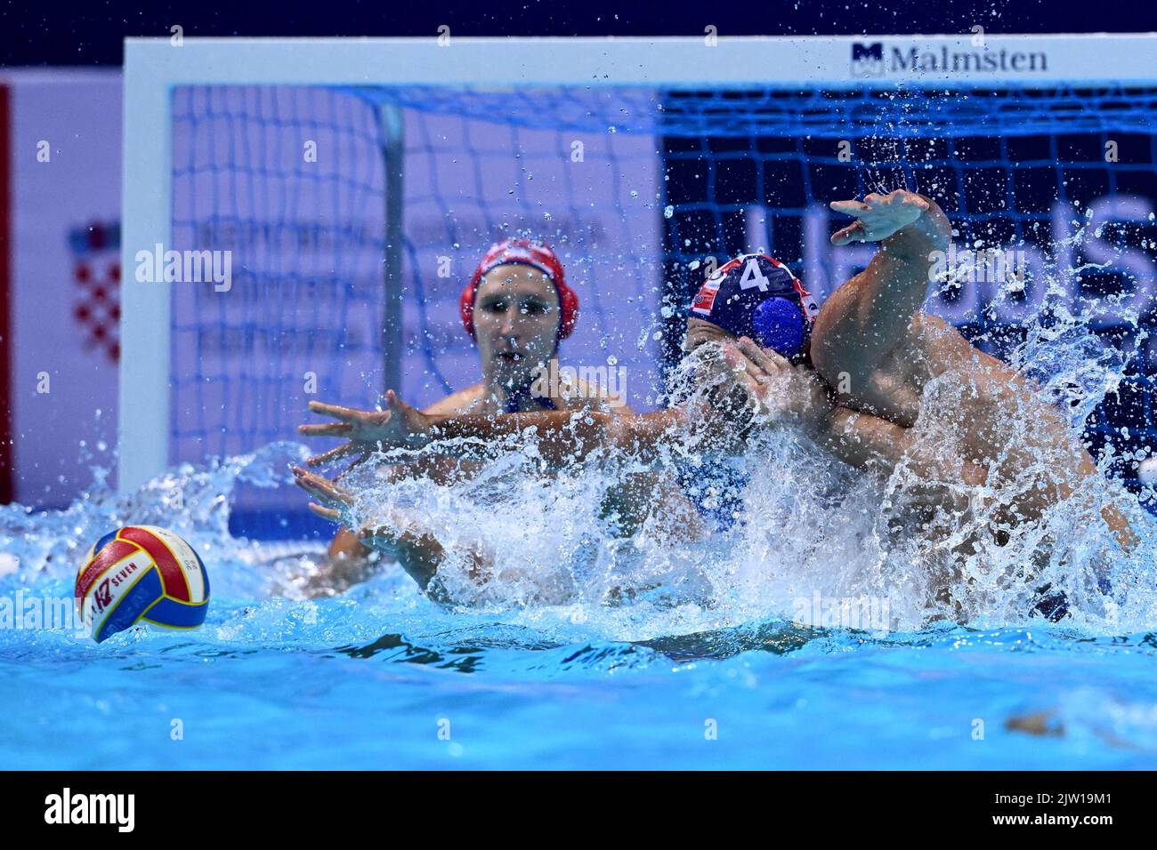 SPLIT, CROATIA - SEPTEMBER 02: Ivan Krapic of Croatia in action during the LEN European Water Polo Championships Group B round 3 match between Greece and Croatia at Spaladium Arena on September 2, 2022 in Split, Croatia. Photo by Marko Lukunic/PIXSELL Credit: Pixsell photo & video agency/Alamy Live News Stock Photo