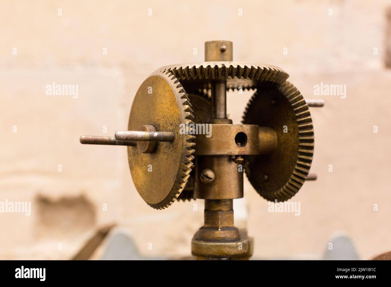 Antique watch machinery in good working order and very well preserved. Stock Photo