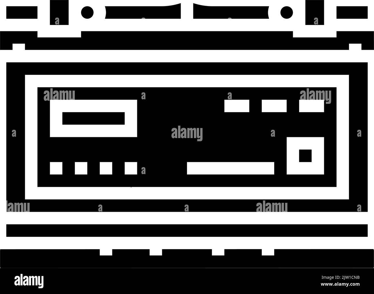 enhanced flooded battery efb glyph icon vector illustration Stock