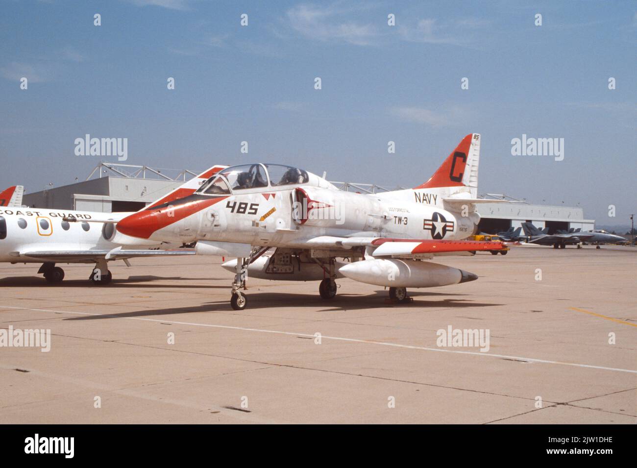 Douglas TA-4J Skyhawk on the tarmac at NAS Miramar in San Diego, California Stock Photo