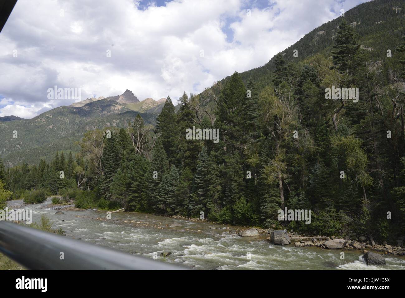 Steam Engine train ride from Durango to Silverton in late Summer Stock Photo
