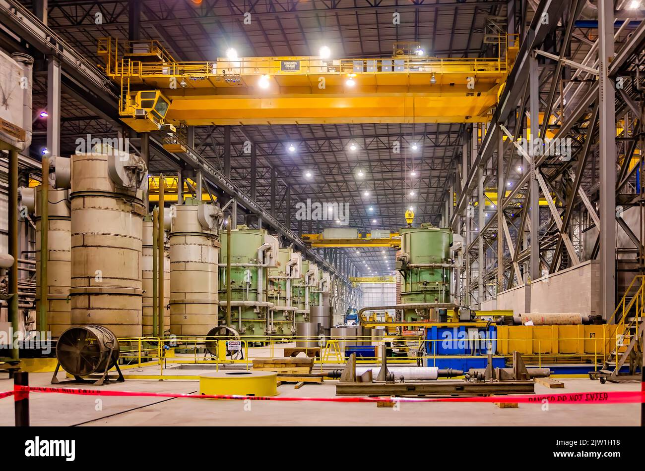 The batch annealing line is pictured at Severstal Columbus, Oct. 22, 2011, in Columbus, Mississippi. Stock Photo