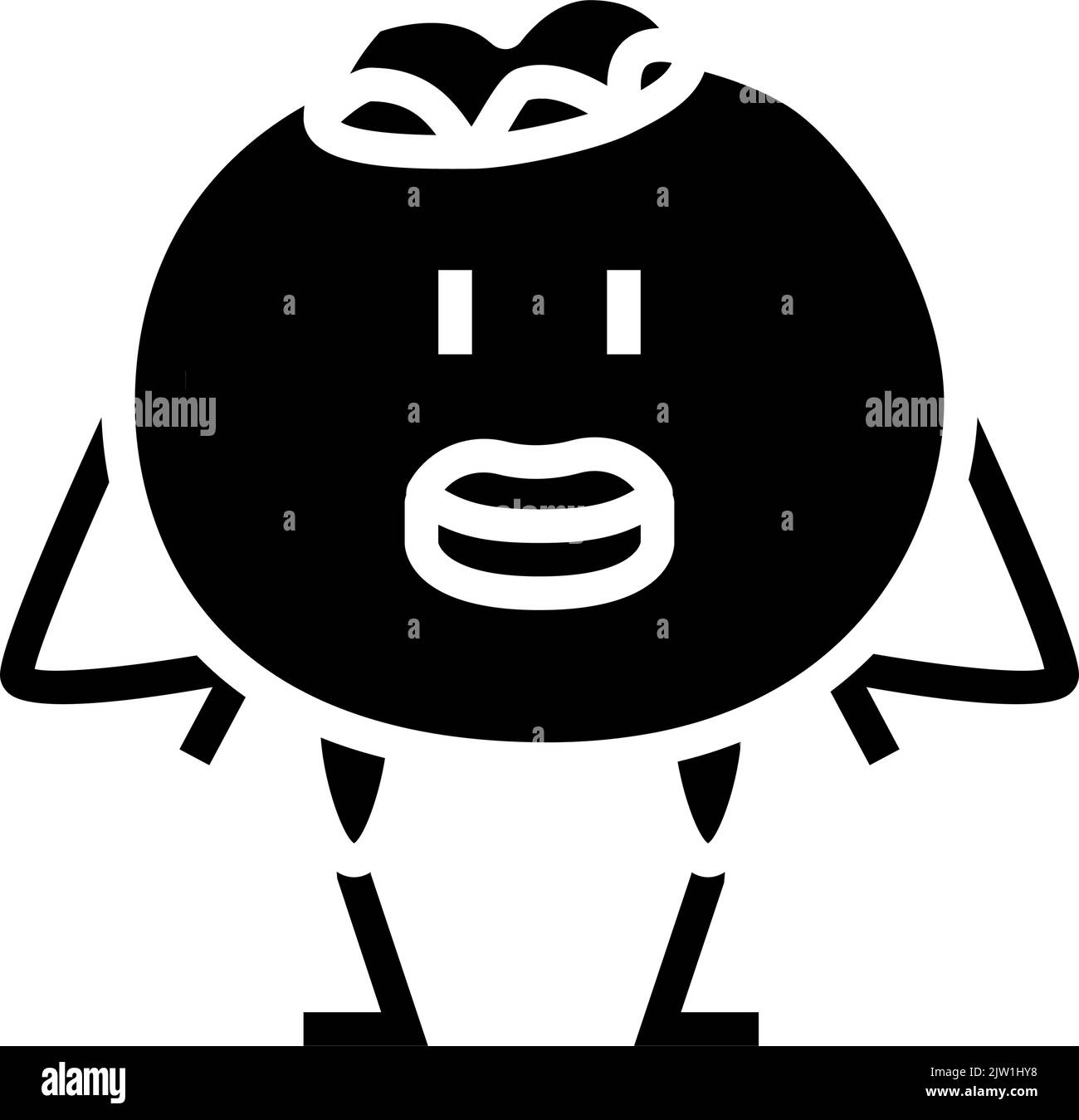 character blueberry glyph icon vector illustration Stock Vector