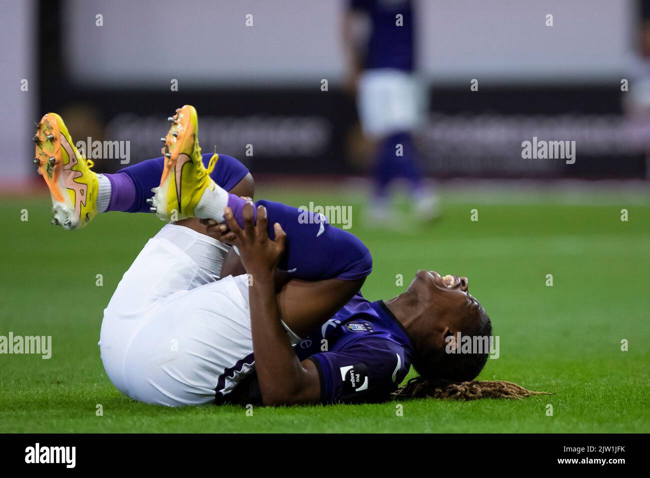 NEERPEDE, BELGIUM - AUGUST 04 : Enock Agyei during the photoshoot of Rsc  Anderlecht Futures on