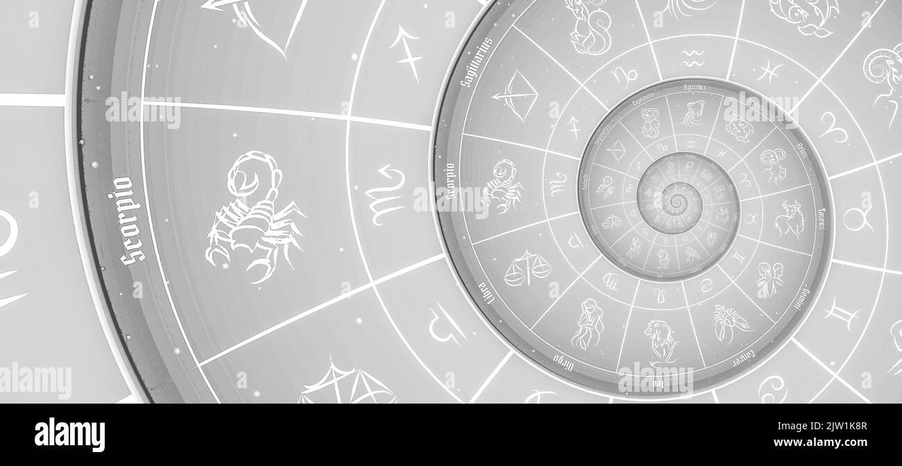 Abstract old conceptual background on mysticism, astrology, fantasy - white Stock Photo