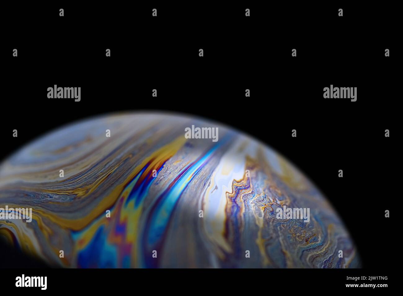 Multicolor abstract cold alien planet with an atmosphere in universe ...