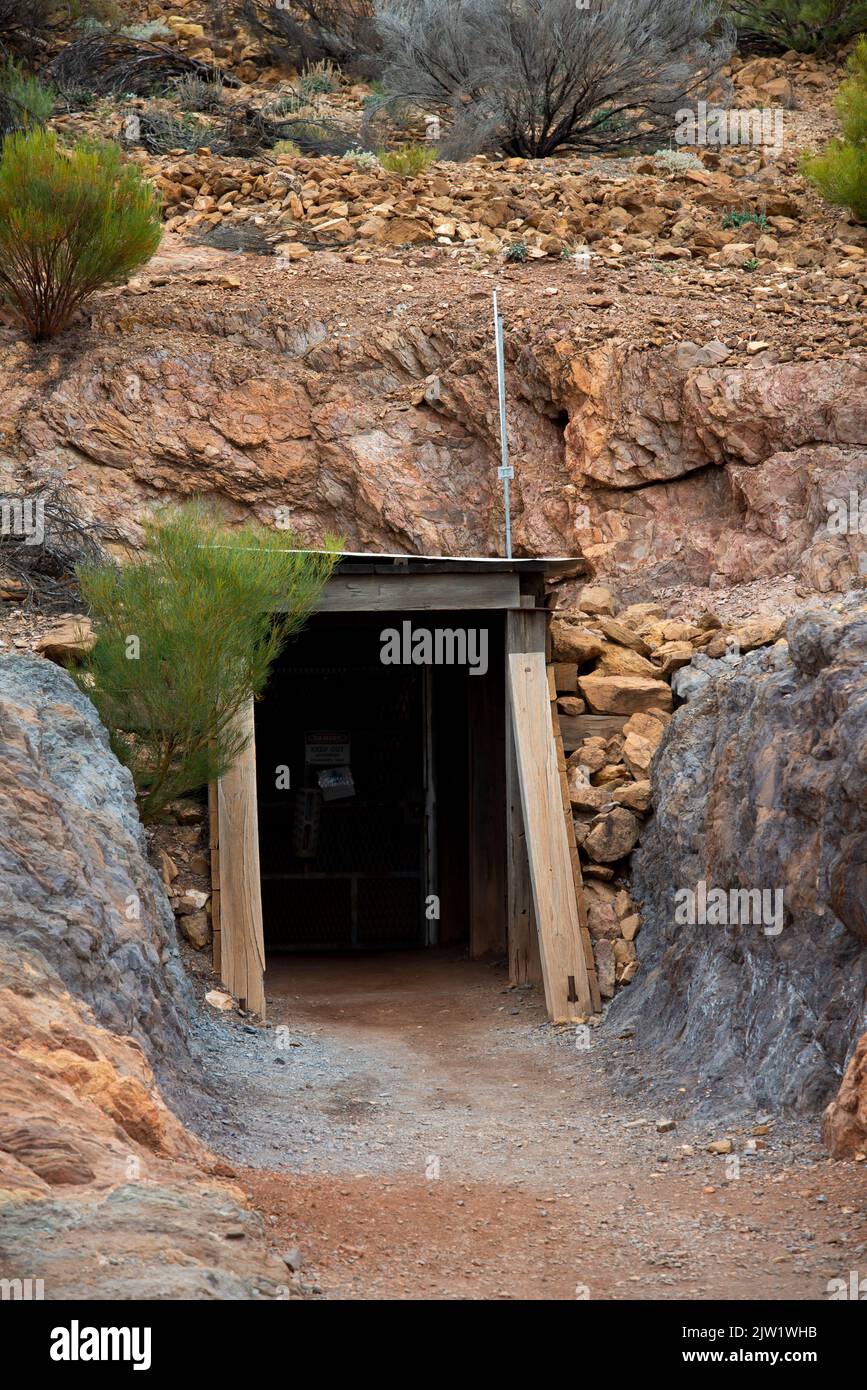 Old Underground Mine Tunnel Entrance Stock Photo