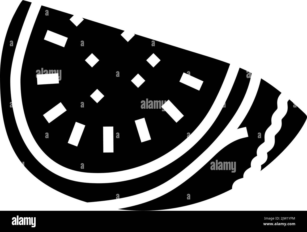 cut slice watermelon glyph icon vector illustration Stock Vector Image