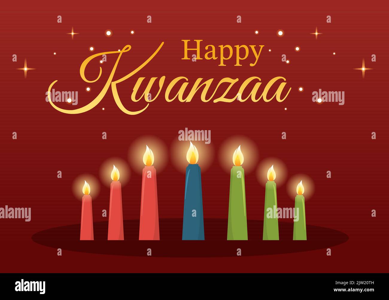 Happy Kwanzaa Holiday African Template Hand Drawn Cartoon Flat
