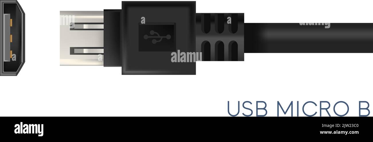 USB micro B type of connectors for gadgets vector Stock Vector Image