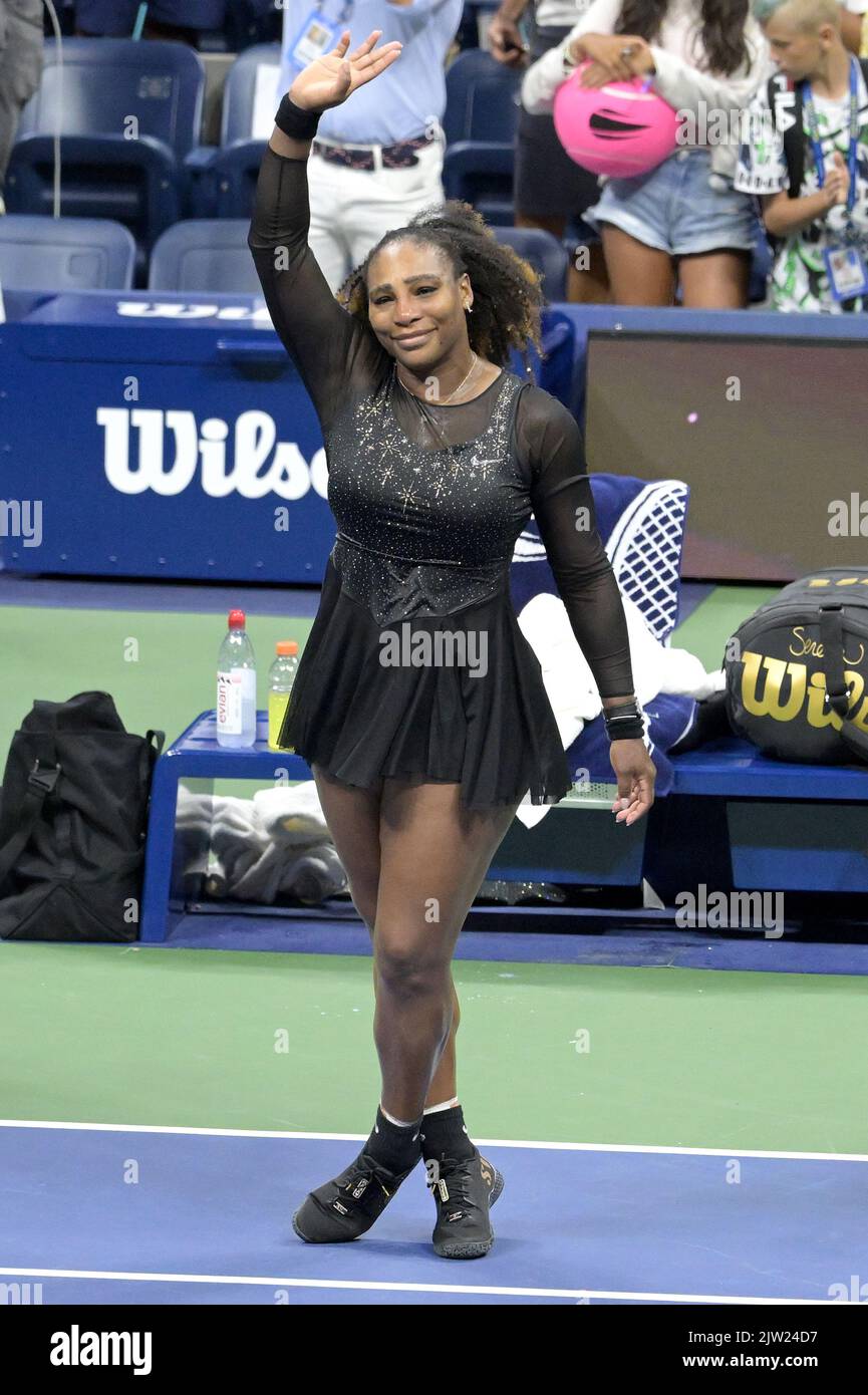 Serena Williams throws her racket after losing the second set tiebreak to  Victoria Azarenka of Belarus in the Woman's Final in Arthur Ashe Stadium at  the U.S. Open Tennis Championships at the