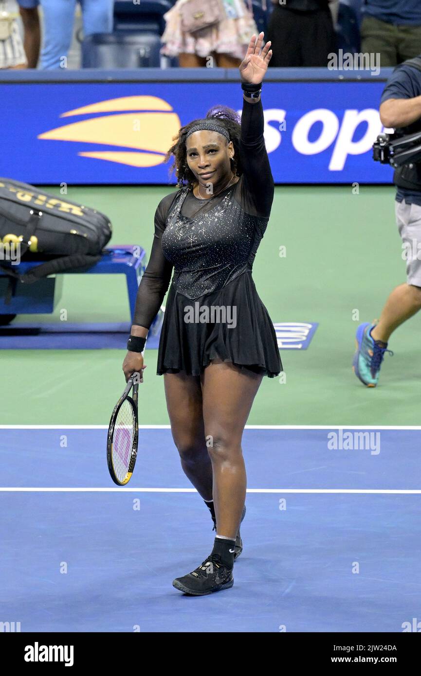 Serena Williams throws her racket after losing the second set tiebreak to  Victoria Azarenka of Belarus in the Woman's Final in Arthur Ashe Stadium at  the U.S. Open Tennis Championships at the