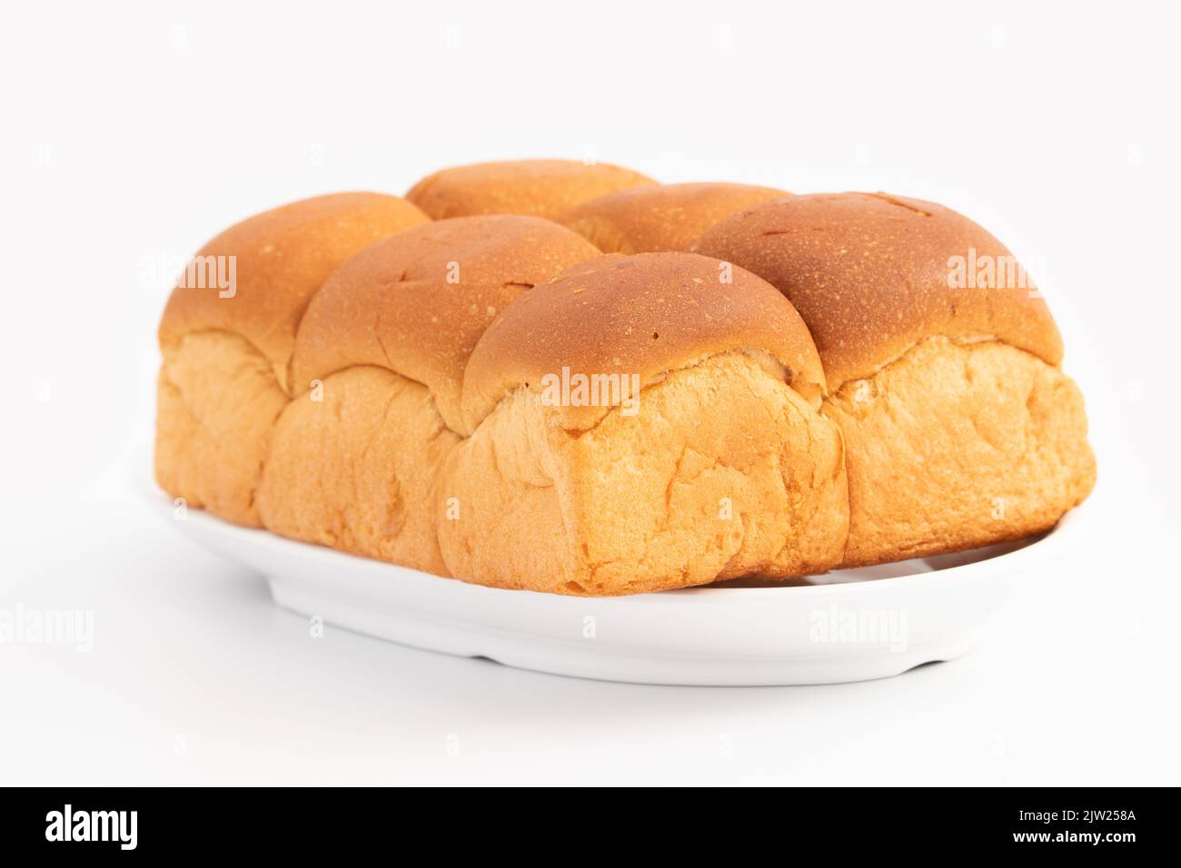Oven Fresh Pillowy Bread Rolls Bombay Ladi Pav Buns Bread Is Made In Local Bakeries In India. Used In Traditional Street Food Like Paav Bhaji Or Vada Stock Photo