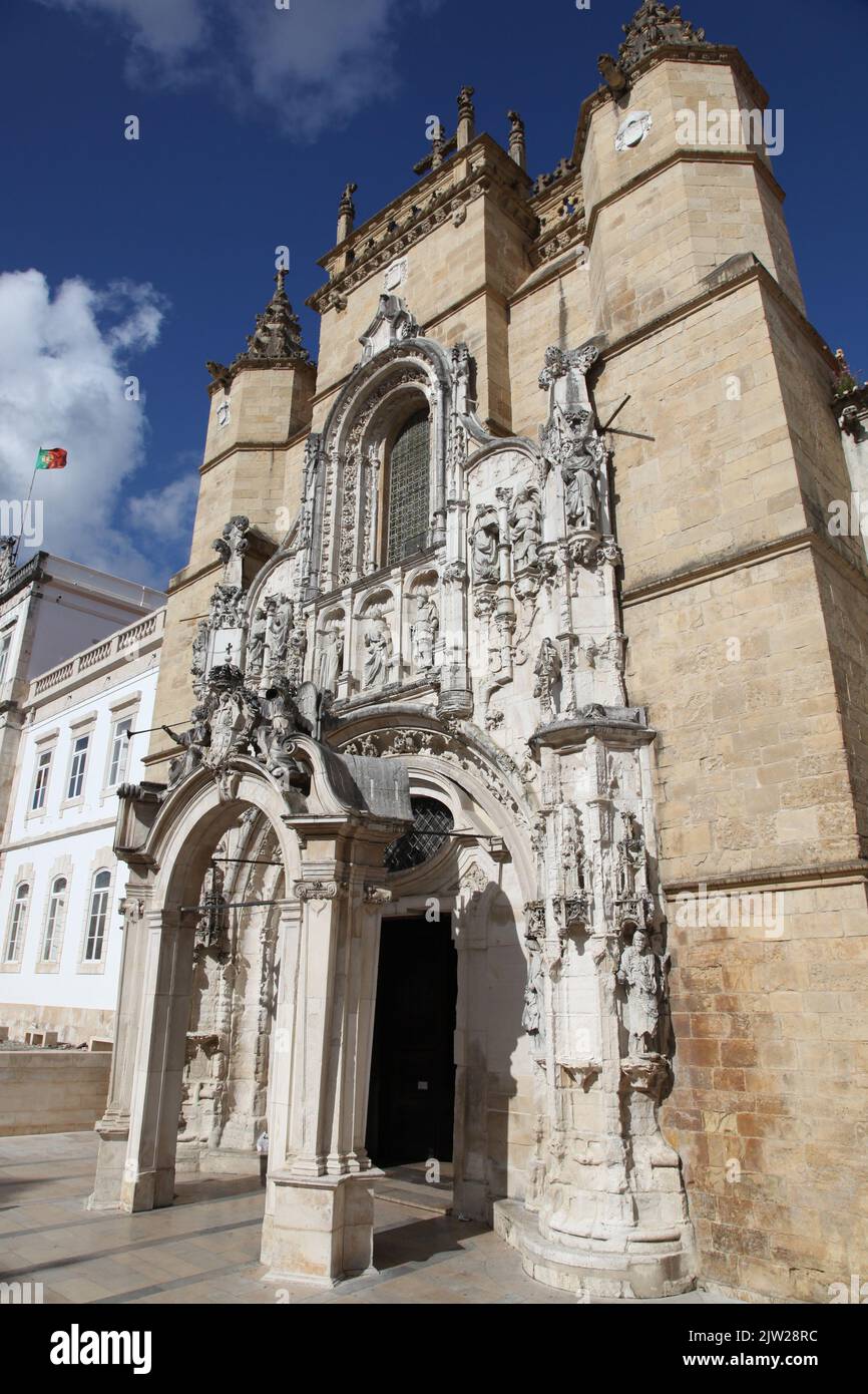 Santa Cruz Monastery (Igreja de Santa Cruz) in Coimbra Portugal. This historical church is national monument and is the burial place for the first two Stock Photo