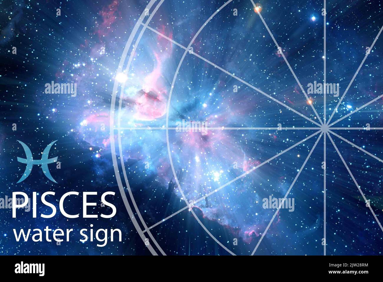 astrology symbol of the zodiac sign of Pisces Stock Photo