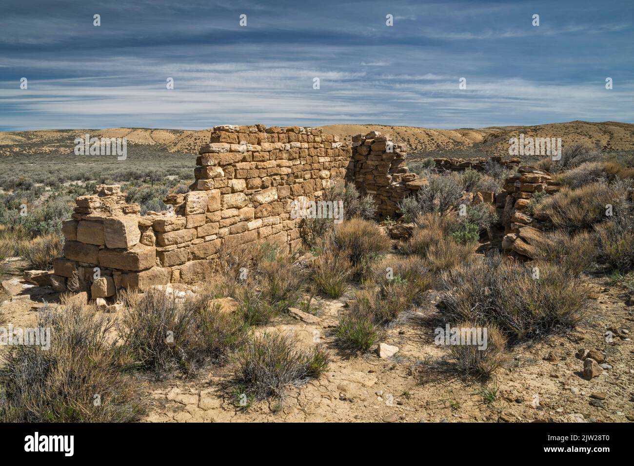 La Clede Stage Station ruins, Red Desert, Bitter Creek Road, Wyoming, USA Stock Photo Alamy