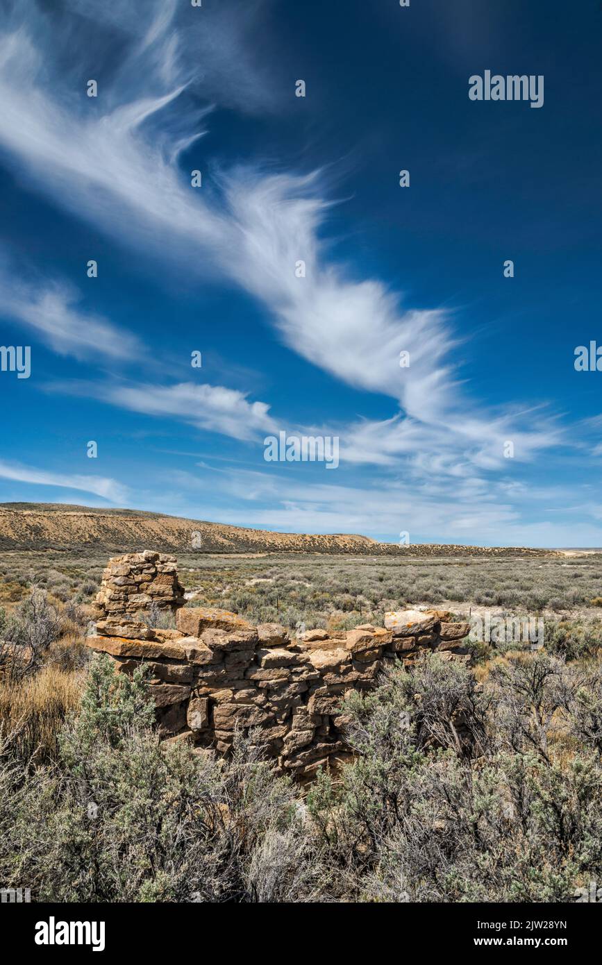 La Clede Stage Station ruins, Red Desert, Bitter Creek Road, Wyoming, USA Stock Photo Alamy