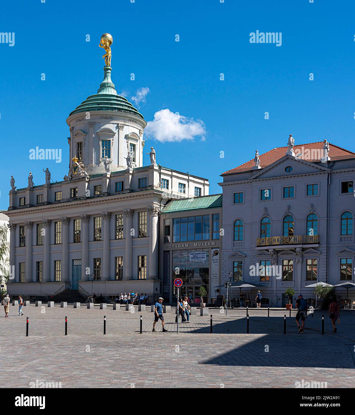 Old Town Hall and the Barbarini Museum on the Old Market Square, Potsdam, Brandenburg, Germany Stock Photo