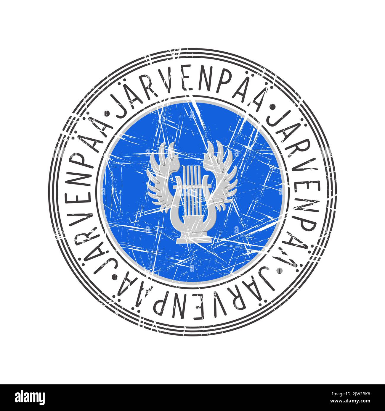 Jarvenpaa city, Finland. Grunge postal rubber stamp over white background Stock Photo