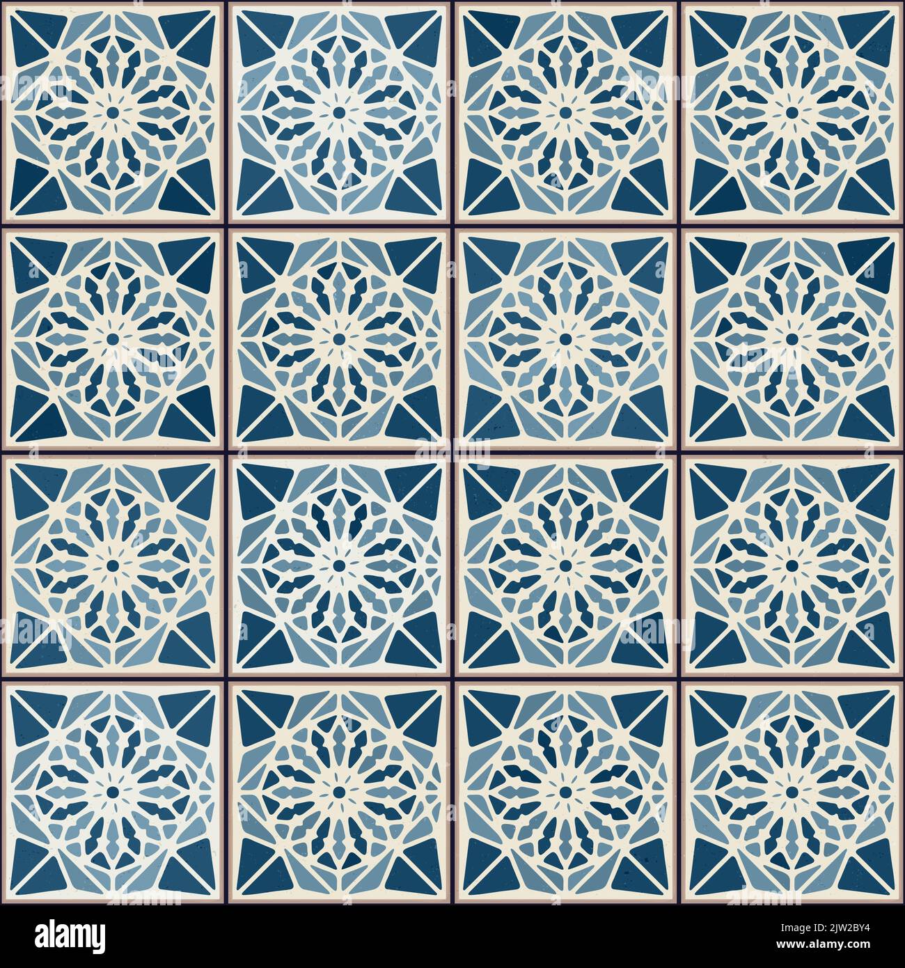 Vintage ceramic tiles vector pattern Stock Photo