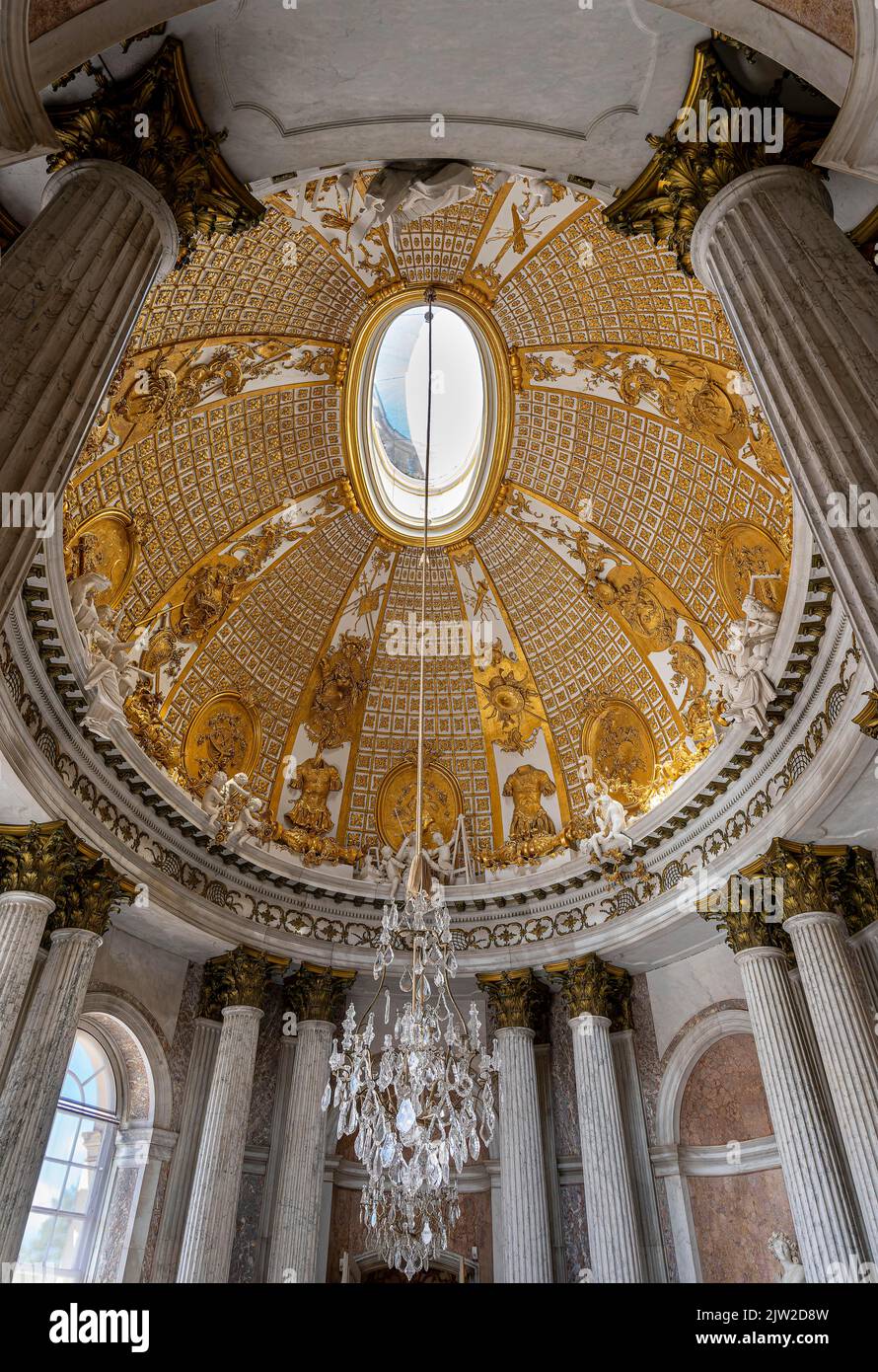 Ceiling vault in the Marble Hall, Sanssouci Palace, Potsdam, Brandenburg, Germany Stock Photo
