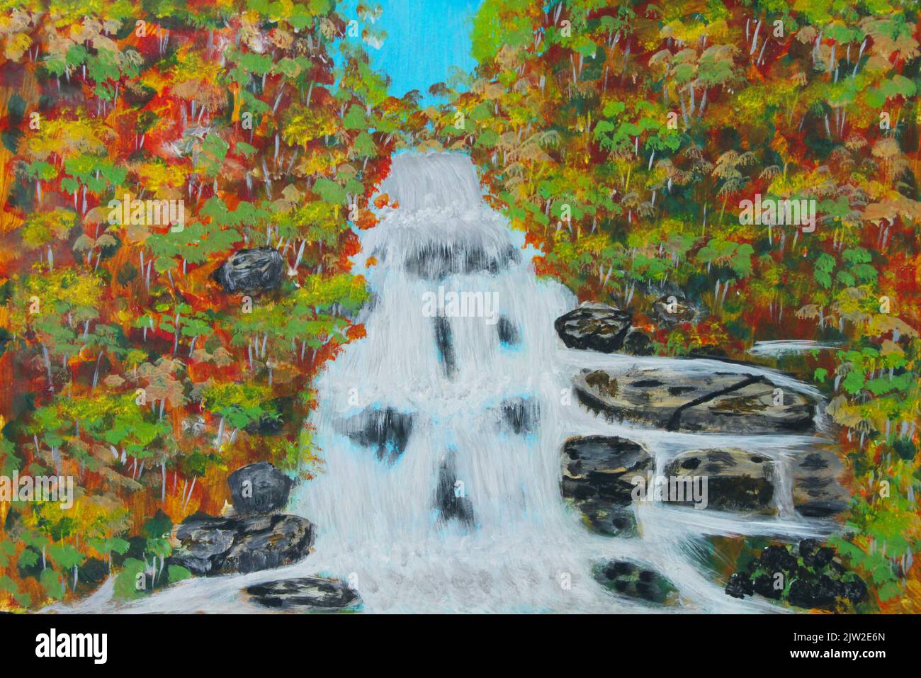 Illustration waterfall hi-res stock photography and images - Alamy