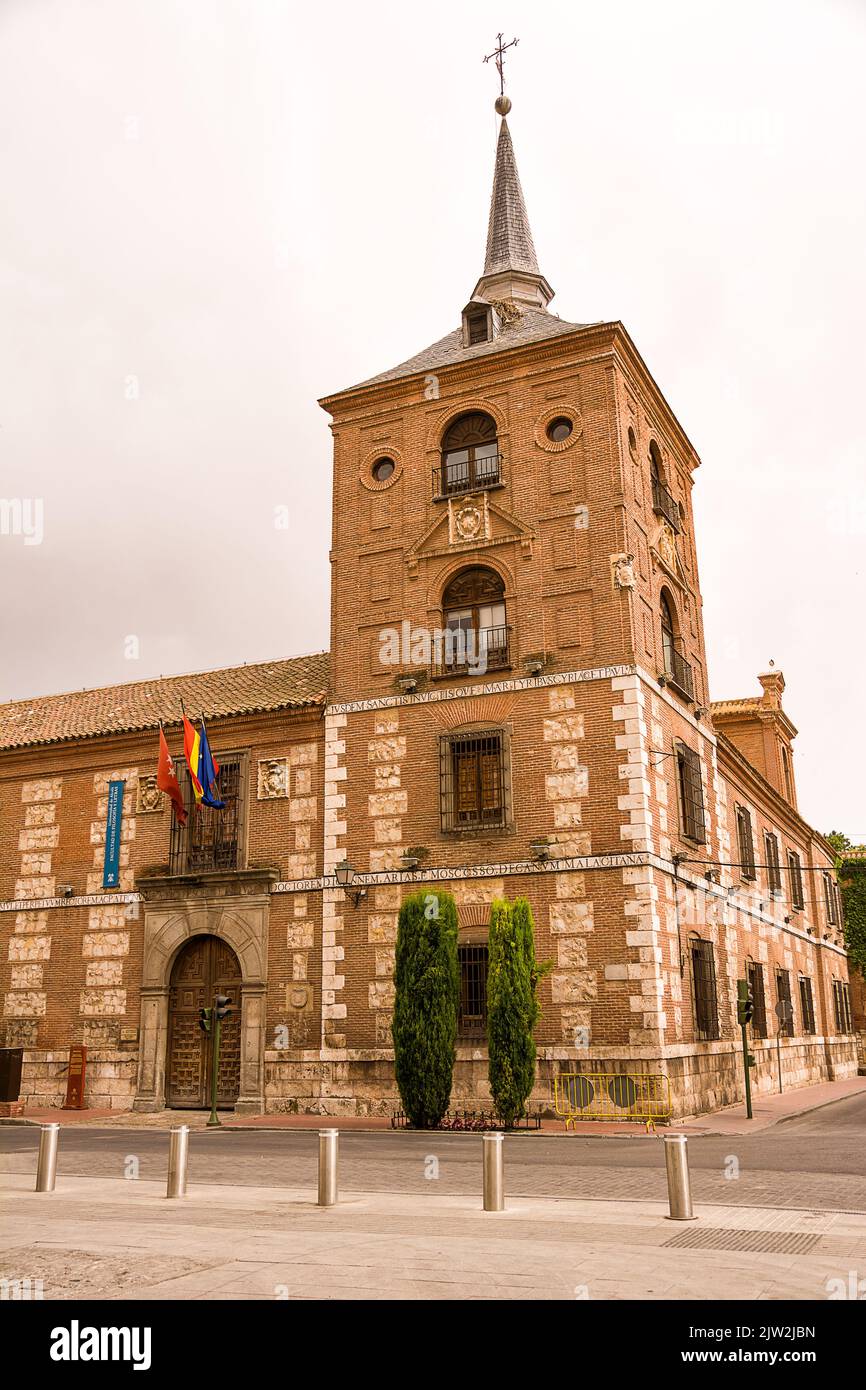 Tower of the colegio de san ciriaco y santa paula o de málaga in Alcala de Henares Stock Photo