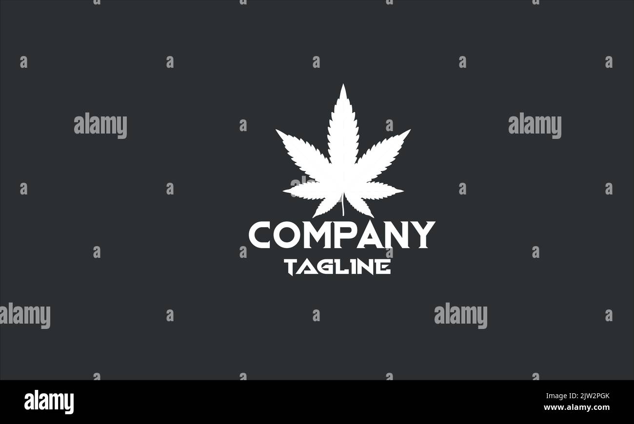 minimal cannabis logo template Stock Vector