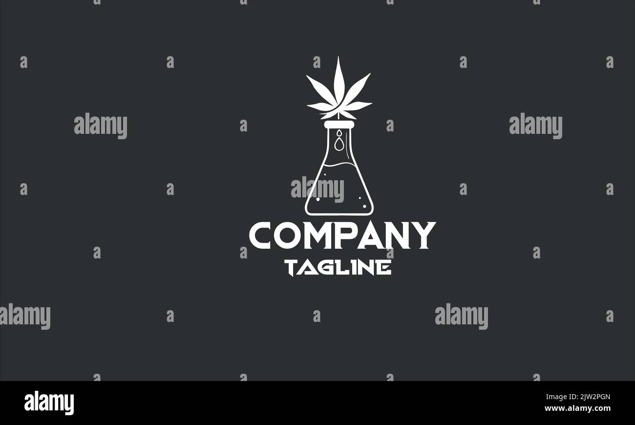 minimal cannabis logo template Stock Vector