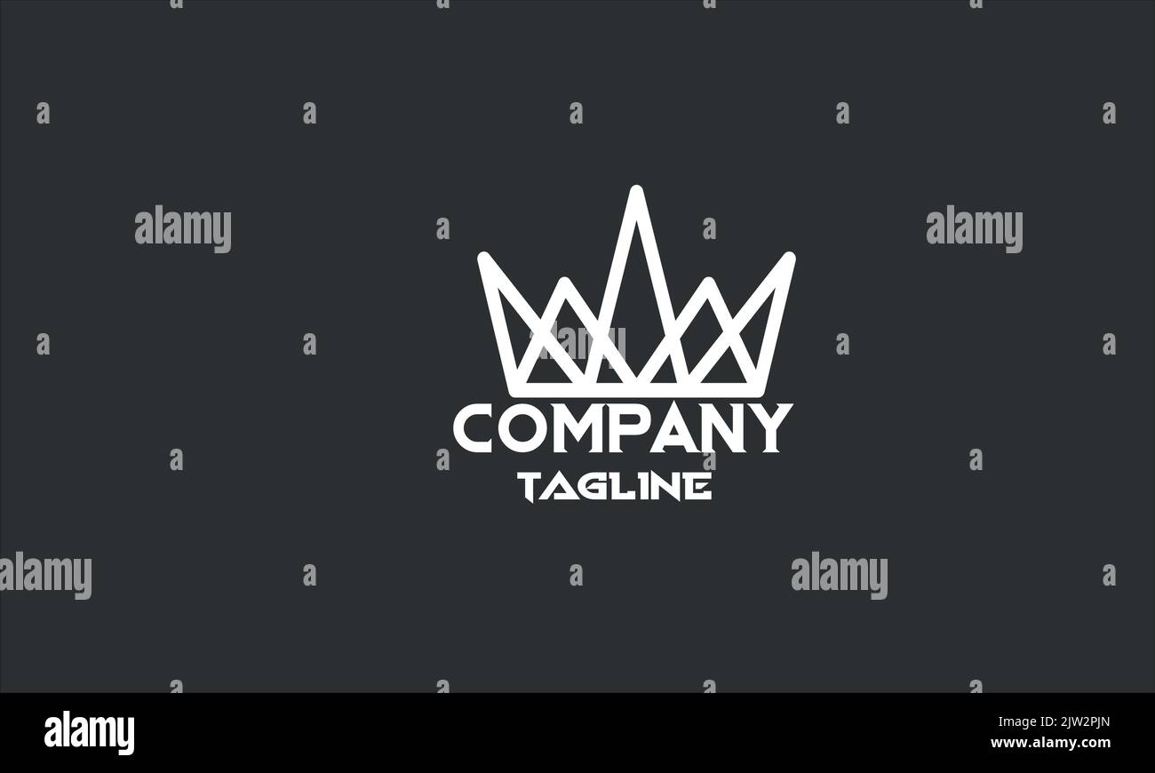 minimal crown logo template Stock Vector